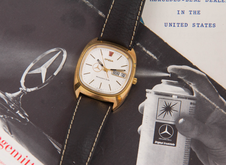 Omega MegaQuartz « Mercedes-Benz » d'occasion — Heure Miroir